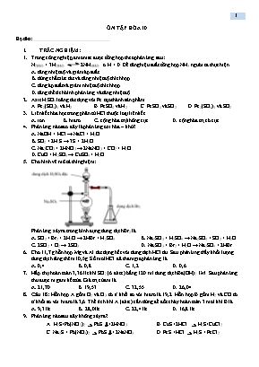 Đề ôn tập cuối học kỳ II môn Hóa học Lớp 10